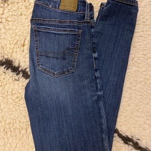 American Eagle Blue Jeggings Short
